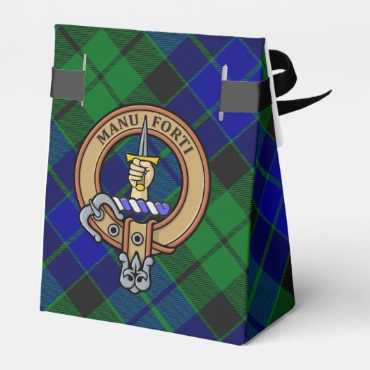 Clan MacKay Crest over Tartan Bedankdoosjes (Achterkant)