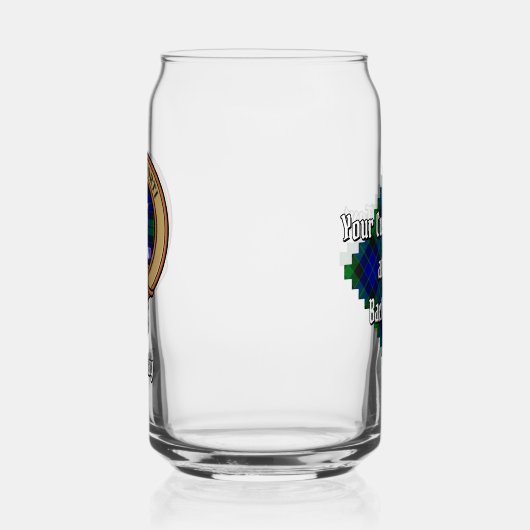 Clan MacKay Crest over Tartan Blikvorm Glas (Links)