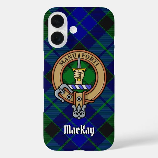 Clan MacKay Crest over Tartan Case-Mate iPhone Case (Achterkant)