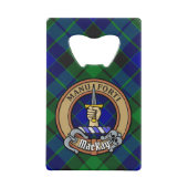 Clan MacKay Crest over Tartan Creditkaart Flessenopener (Voorkant)