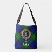 Clan MacKay Crest over Tartan Crossbody Tas (Voorkant)