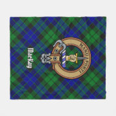 Clan MacKay Crest over Tartan Fleece Deken (Voorkant (Horizontaal))