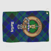 Clan MacKay Crest over Tartan Golfhanddoek (Horizontaal)