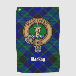 Clan MacKay Crest over Tartan Golfhanddoek