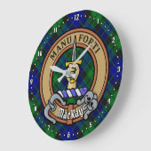 Clan MacKay Crest over Tartan Grote Klok (Hoek)