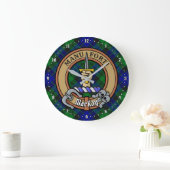 Clan MacKay Crest over Tartan Grote Klok (Huis)