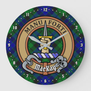 Clan MacKay Crest over Tartan Grote Klok