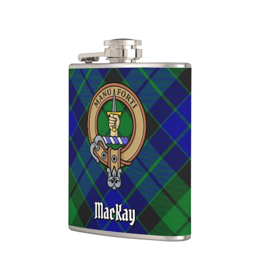 Clan MacKay Crest over Tartan Heupfles (Links)