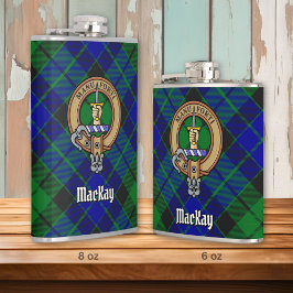 Clan MacKay Crest over Tartan Heupfles