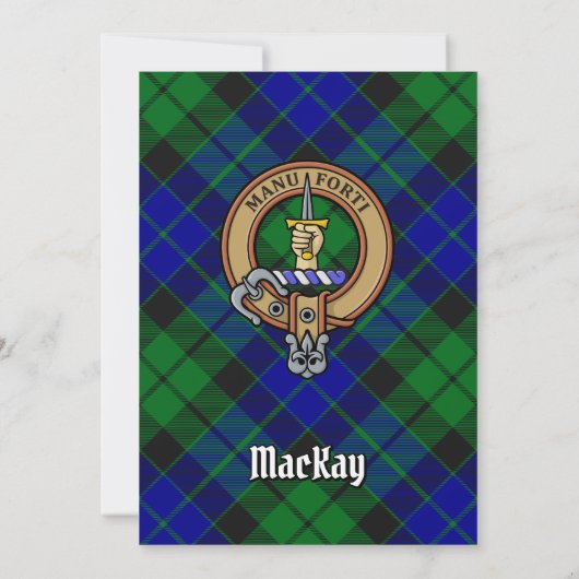 Clan MacKay Crest over Tartan Kaart (Achterkant)