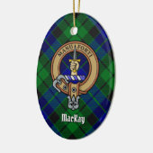 Clan MacKay Crest over Tartan Keramisch Ornament (Links)
