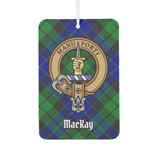 Clan MacKay Crest over Tartan Luchtverfrisser (Voorkant)
