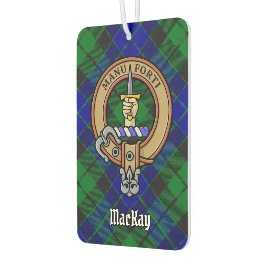Clan MacKay Crest over Tartan Luchtverfrisser (Links)
