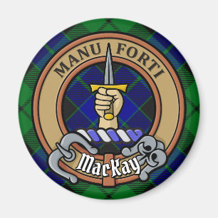 Clan MacKay Crest over Tartan Magneet
