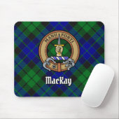 Clan MacKay Crest over Tartan Muismat (Met muis)