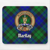 Clan MacKay Crest over Tartan Muismat (Voorkant)