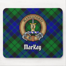 Clan MacKay Crest over Tartan