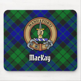 Clan MacKay Crest over Tartan Muismat