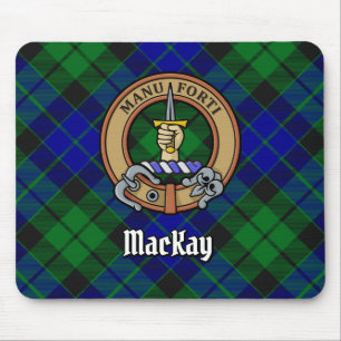 Clan MacKay Crest over Tartan Muismat
