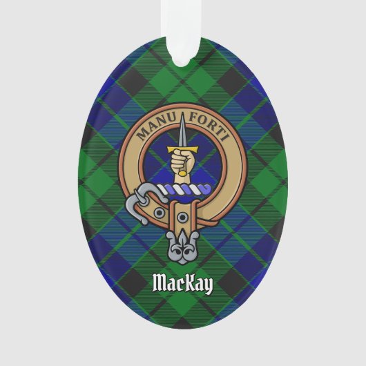 Clan MacKay Crest over Tartan Ornament (voorkant)