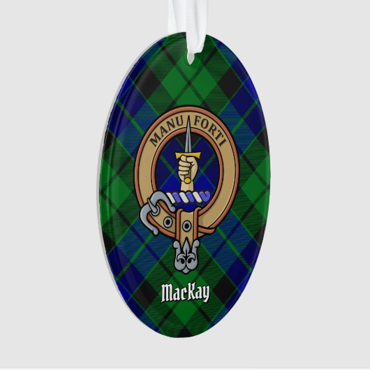 Clan MacKay Crest over Tartan Ornament (voorkant)