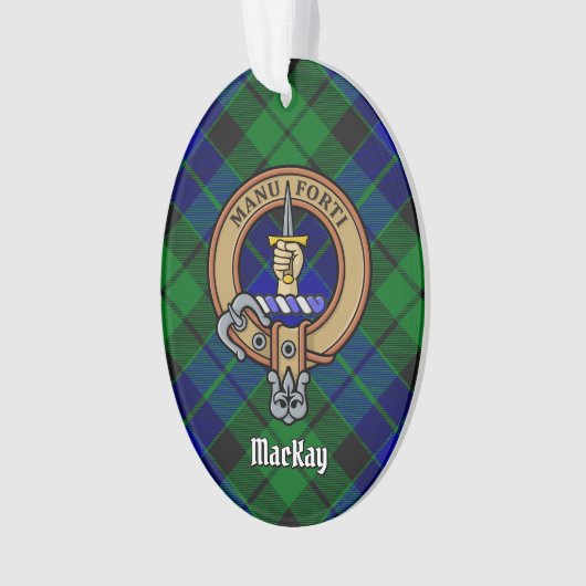 Clan MacKay Crest over Tartan Ornament (voorkant)