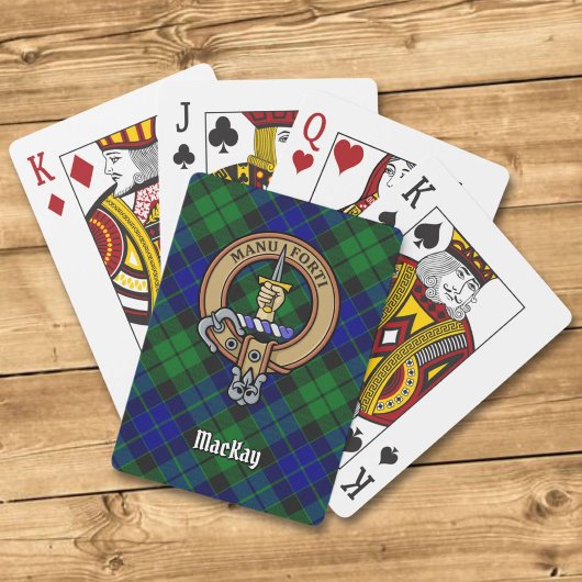 Clan MacKay Crest over Tartan Pokerkaarten