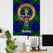 Clan MacKay Crest over Tartan Poster (Thuiskantoor)