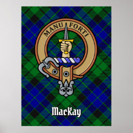 Clan MacKay Crest over Tartan Poster