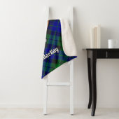 Clan MacKay Crest over Tartan Sherpa Deken (In situ)