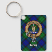 Clan MacKay Crest over Tartan Sleutelhanger (Voorkant)