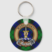 Clan MacKay Crest over Tartan Sleutelhanger (Voorkant)