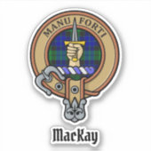 Clan MacKay Crest over Tartan Sticker (Voorkant)