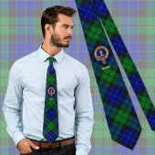 Clan MacKay Crest over Tartan Stropdas