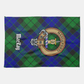 Clan MacKay Crest over Tartan Theedoek (Horizontaal)