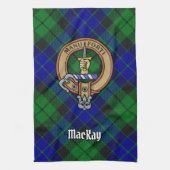 Clan MacKay Crest over Tartan Theedoek (Verticaal)