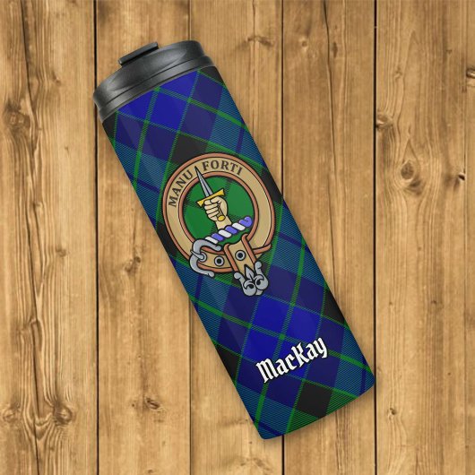 Clan MacKay Crest over Tartan Thermosbeker