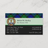 Clan MacKay Crest over Tartan Visitekaartje (Voorkant)