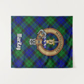 Clan MacKay Crest over Tartan Wandkleed (Voorkant (horizontaal))