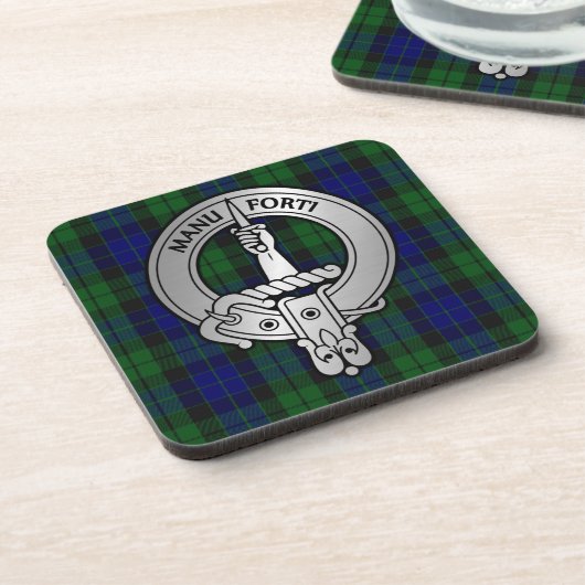 Clan MacKay Crest & Tartan Bier Onderzetter (Linkerzijde)
