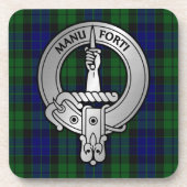 Clan MacKay Crest & Tartan Bier Onderzetter (Voorkant)
