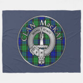 Clan MacKay Crest & Tartan Fleece Deken (Voorkant (Horizontaal))