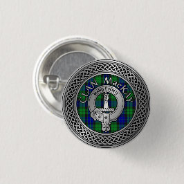 Clan MacKay Crest & Tartan Knot Button