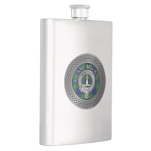 Clan MacKay Crest & Tartan Knot Flask Flacon (Rechts)