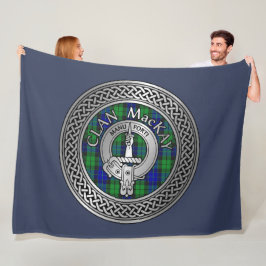 Clan MacKay Crest & Tartan Knot Fleece Blanket