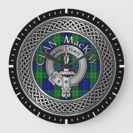 Clan MacKay Crest & Tartan Knot Large Clock Grote Klok