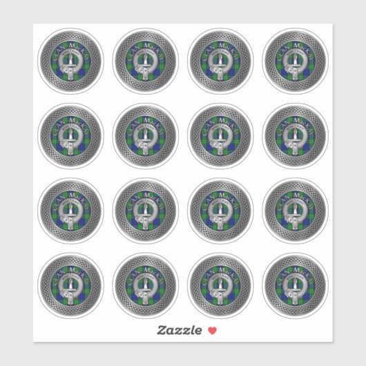 Clan MacKay Crest & Tartan Knot Sticker (Vel)