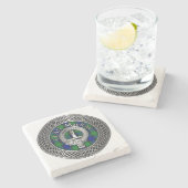 Clan MacKay Crest & Tartan Knot Stone Onderzetter (Zijkant)