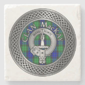 Clan MacKay Crest & Tartan Knot Stone Onderzetter (Voorkant)