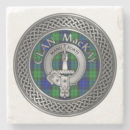 Clan MacKay Crest & Tartan Knot Stone Onderzetter